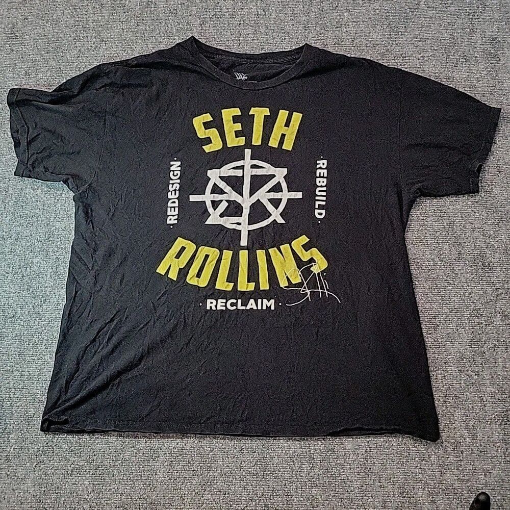WWE SETH ROLLINS "Redesign, Rebuild, Reclaim" Men's Size L Tshirt Wrestling
